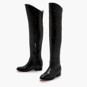 Janika Over the Knee Black Leather Boots